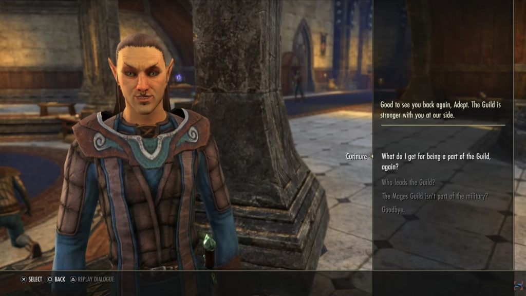 The Magister of the Mages Guild in Vulkhel Guard, Curinure the High Elf, from The Elder Scrolls Online