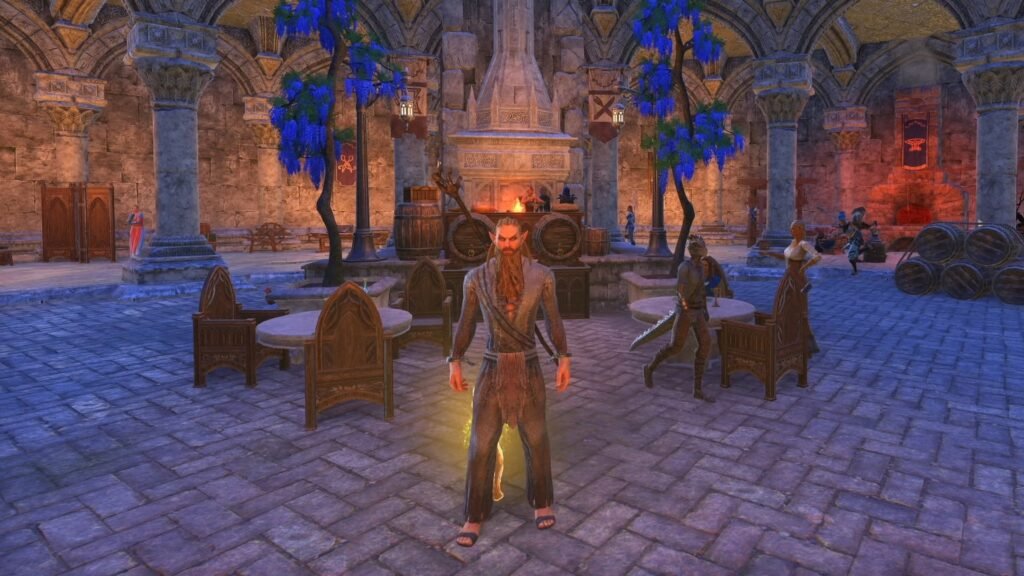 Screenshot of a new character in The Elder Scrolls Online, wearing the Prisoner outfit style.