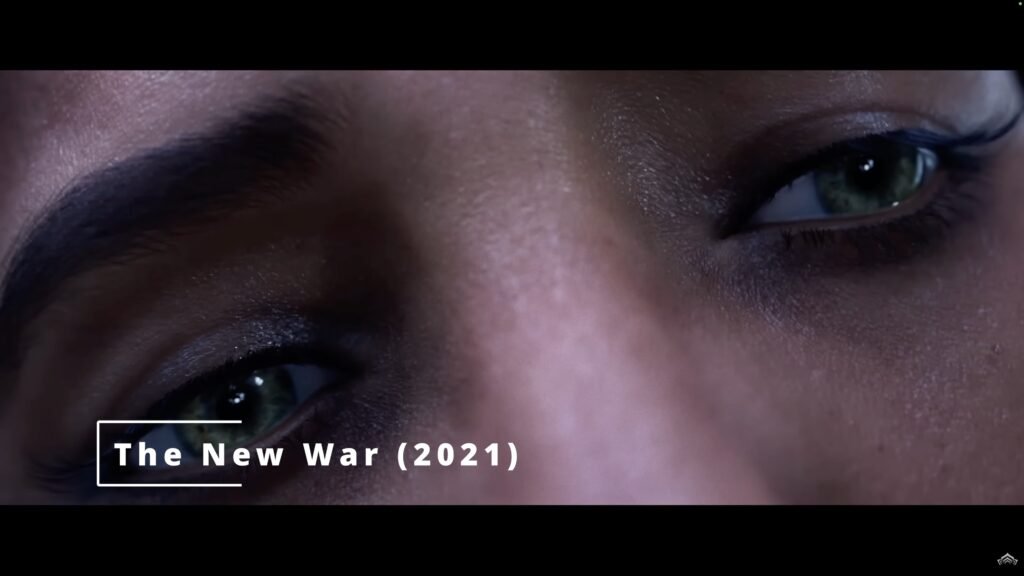 Screenshot from the cinematic trailer for the Warframe DLC "The New War."