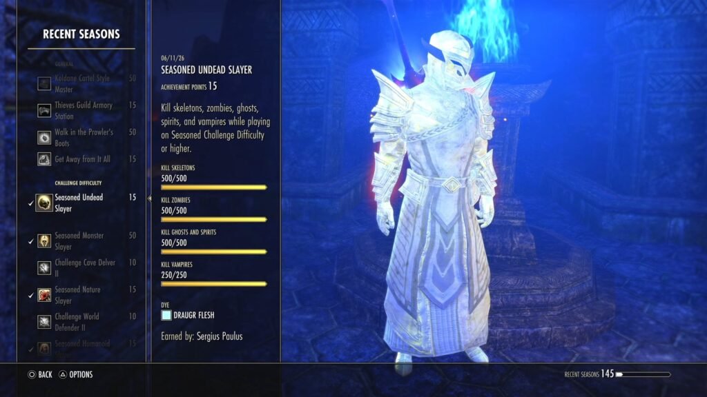 Screenshot of the Seasoned Nature Slayer Achievement in The Elder Scrolls Online.