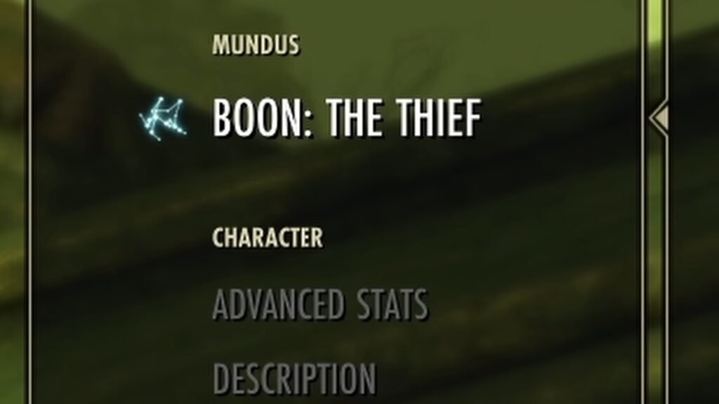 Screenshot of the tooltip for The Thief Mundus Stone boon in The Elder Scrolls Online.