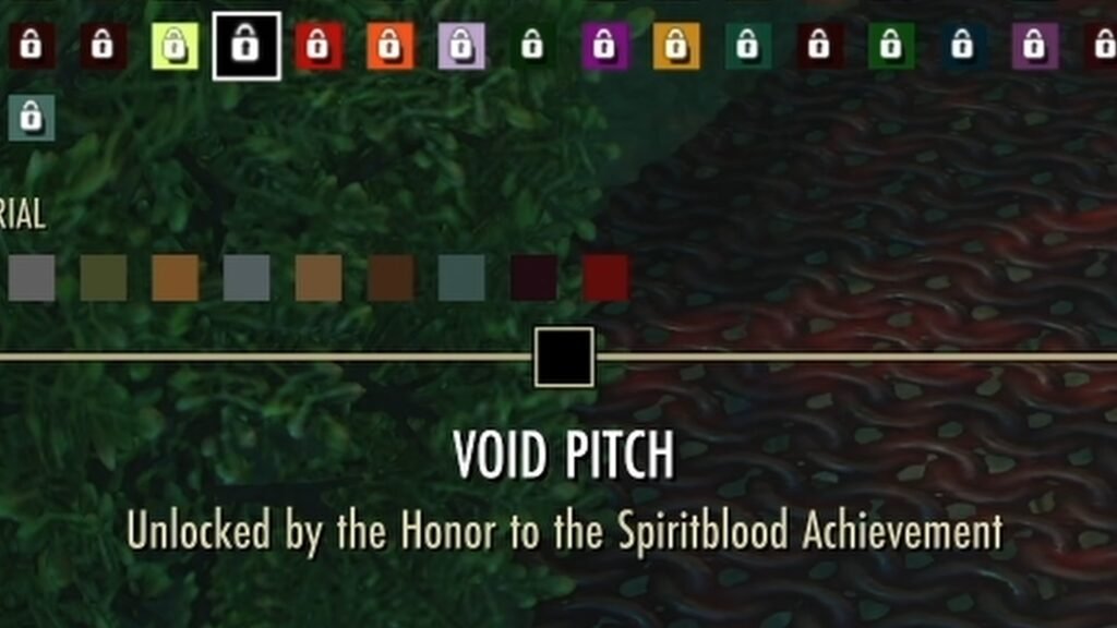 Screenshot of Void Pitch in the Dyes screen of the Outfit Station in The Elder Scrolls Online.