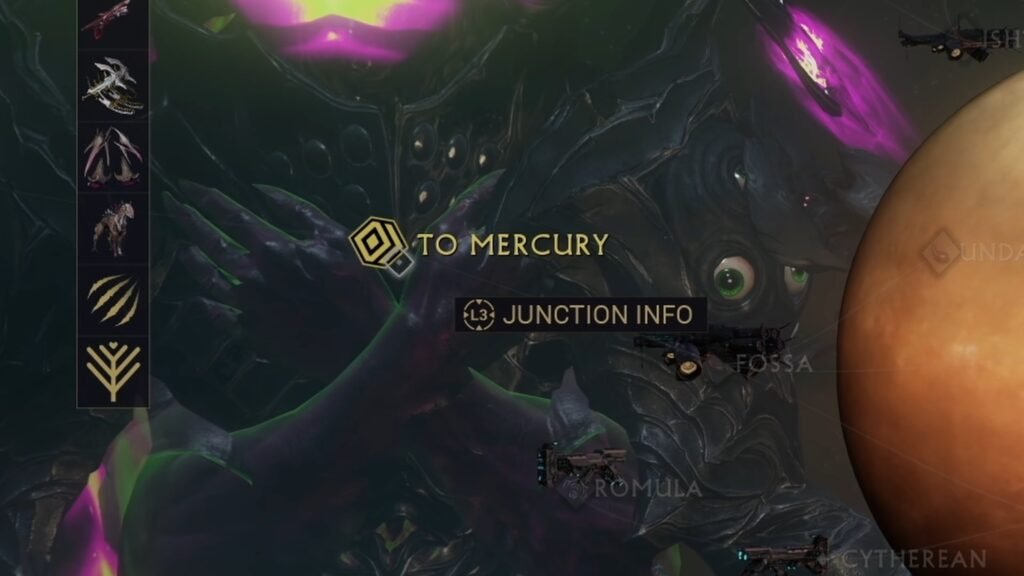 Screenshot of Mercury Junction in the Warframe Star Chart.